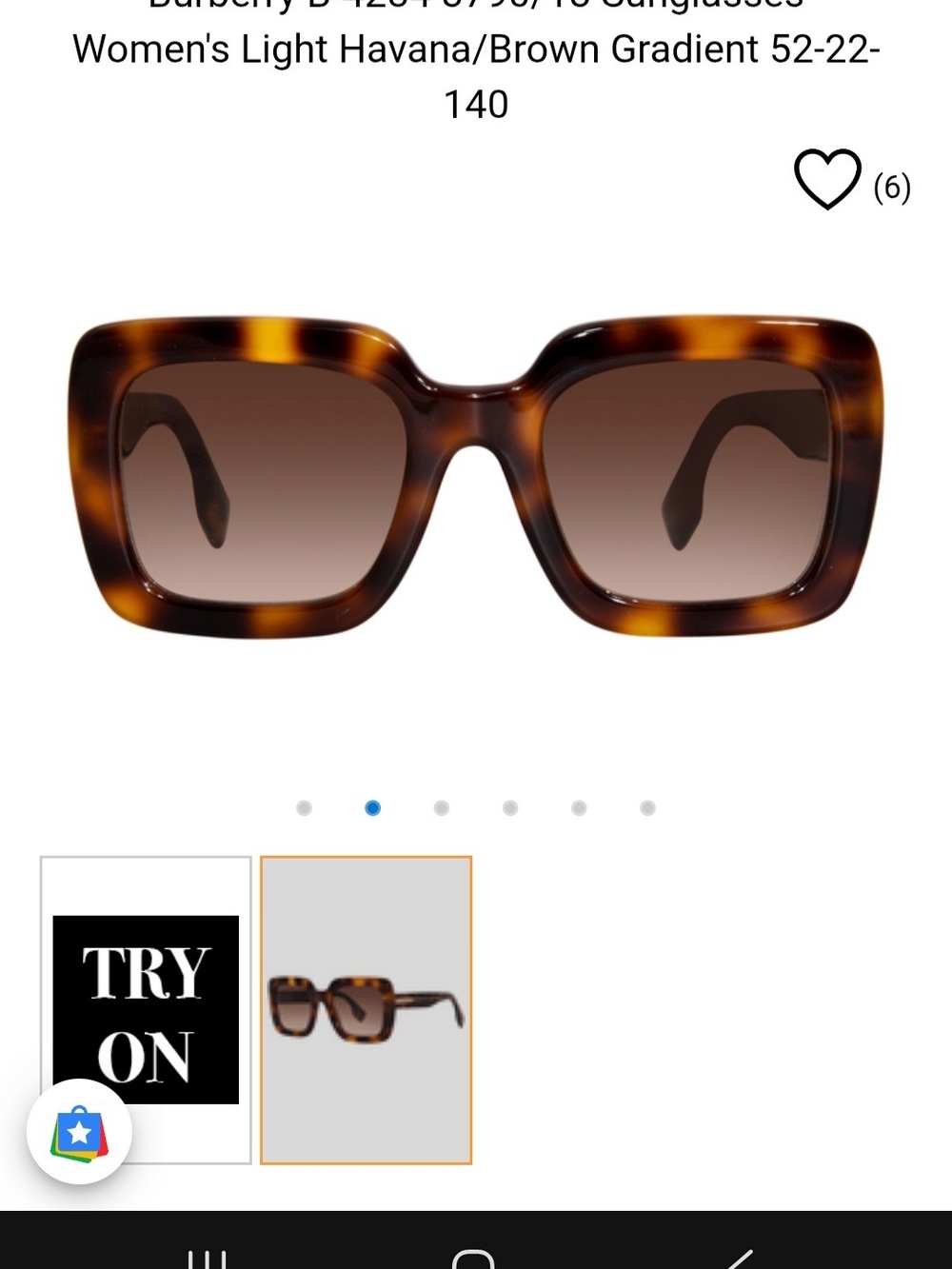 Burberry Tortoiseshell Brown Gradient Square Sunglasses In Original Box.